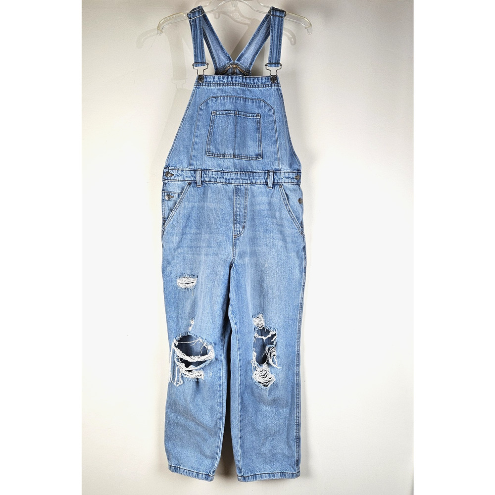 wild fable Light Blue Distressed Denim Overalls